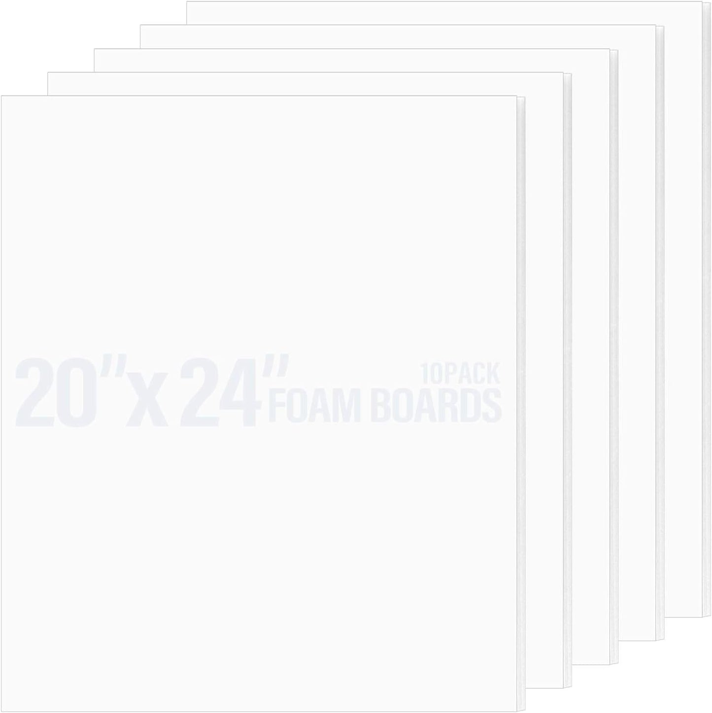 20x24 White Foam Boards for Crafts and Presentations - Pack of 10