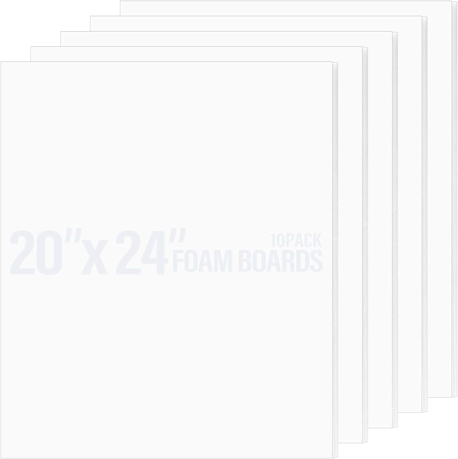 20x24 White Foam Boards for Crafts and Presentations - Pack of 10
