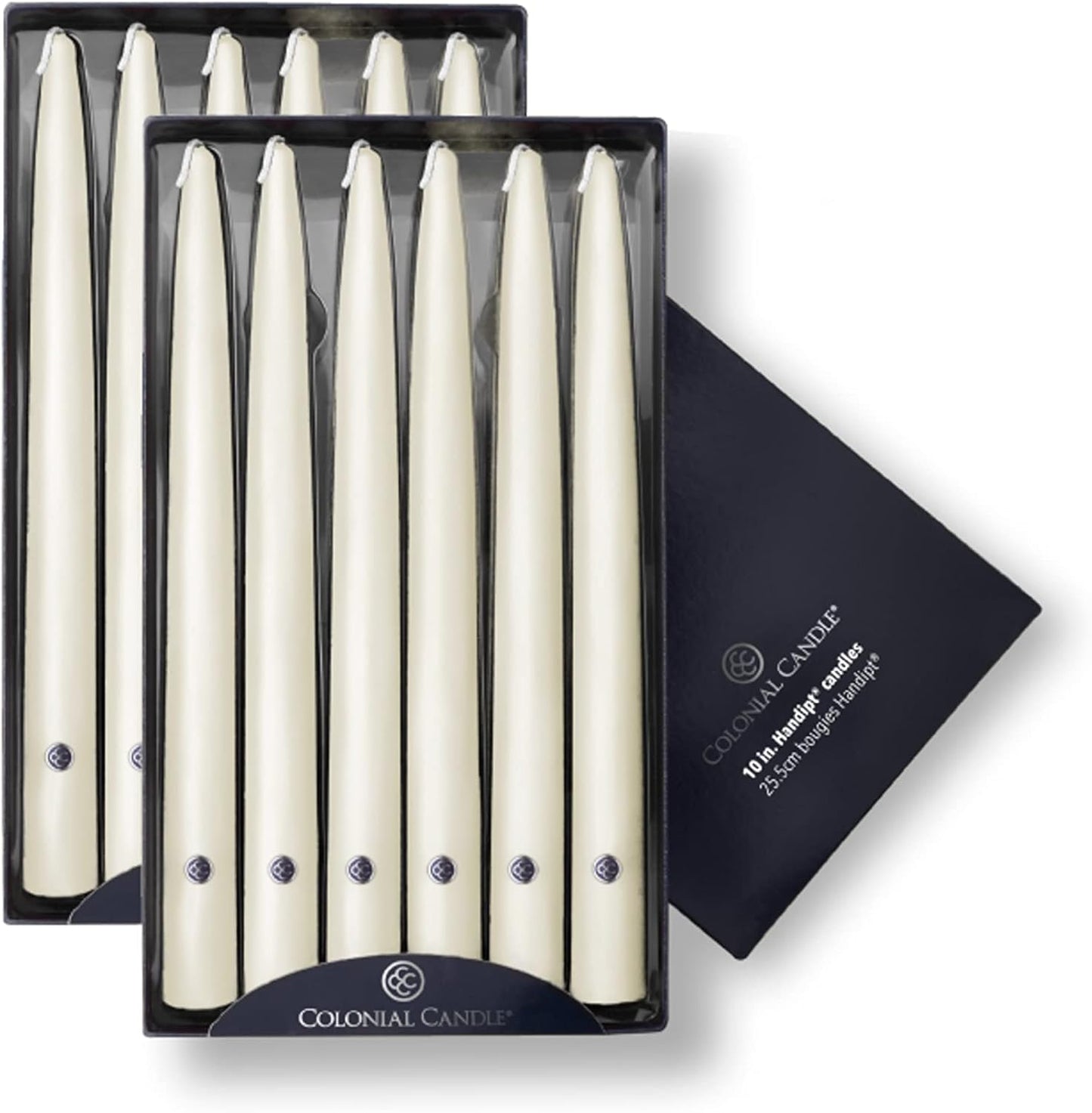 Elegant 10 In Ivory Taper Candles for All Occasions - Pack of 12