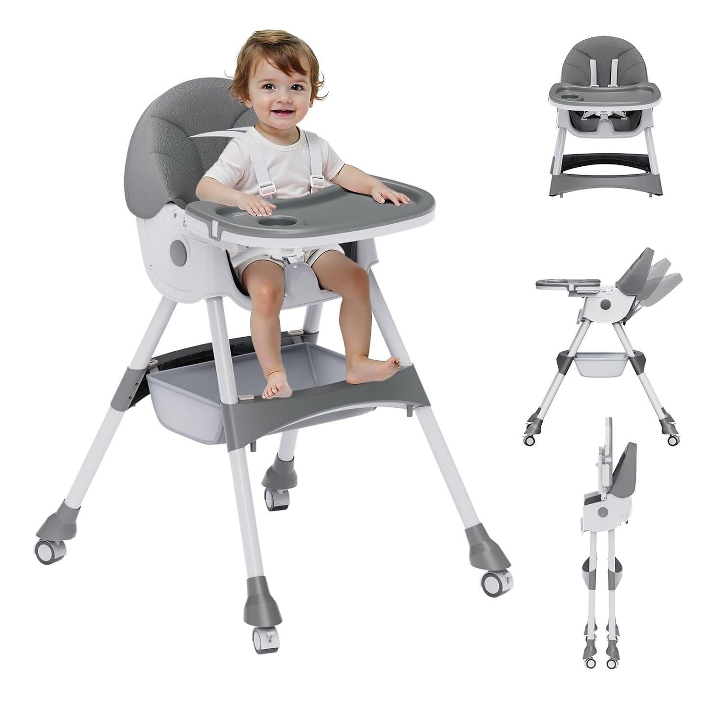 4 in 1 Convertible Baby High Chair for Toddlers and Babies