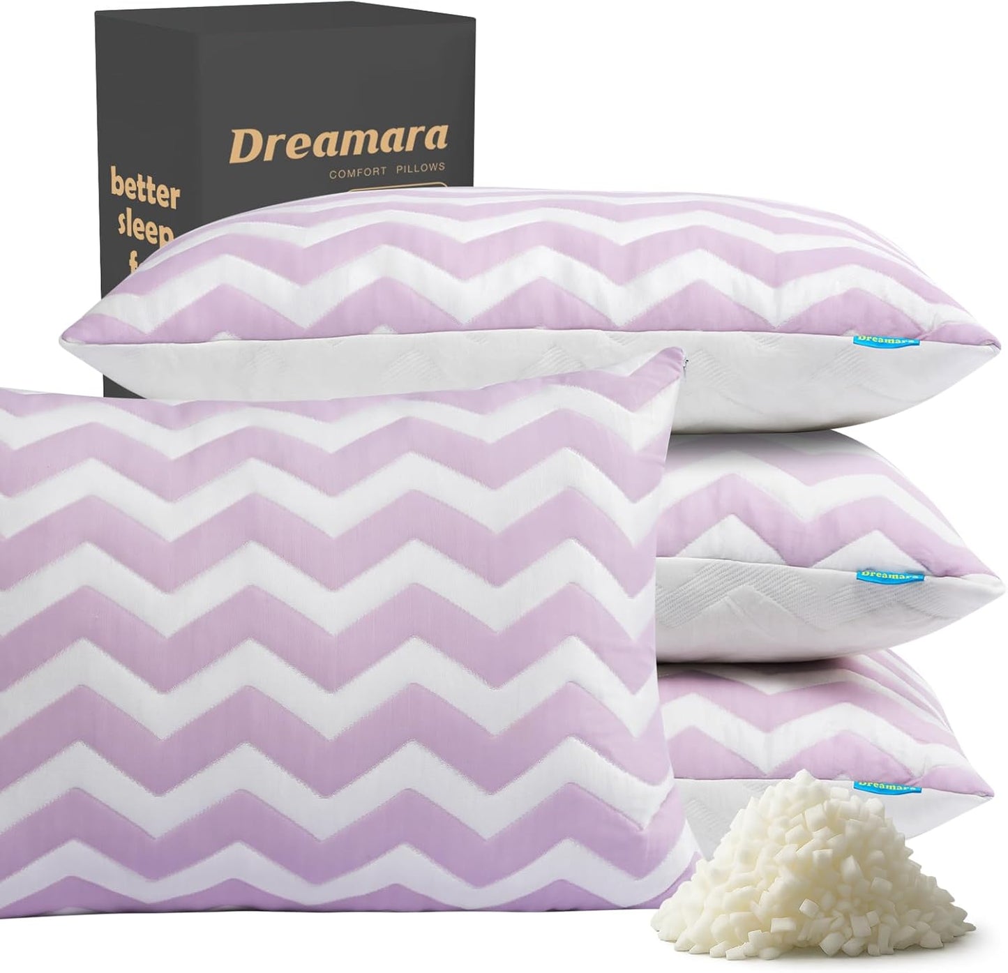 Dreamara Cooling Bed Pillows Queen Size Set for All Sleepers