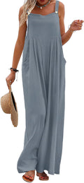 Women's Cotton Boho Floral Wide Leg Overalls - Loose Summer Jumpsuit