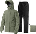 iCreek Rain Suit Waterproof Jacket and Pants - Packable Rain Gear