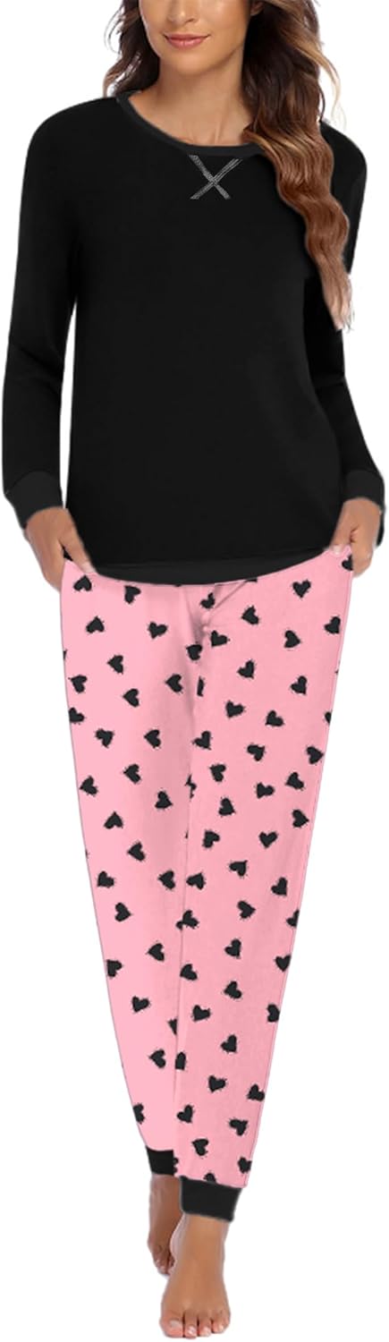 Ekouaer Pajamas for Women Comfy Long Sleeve Jogger Set Pjs