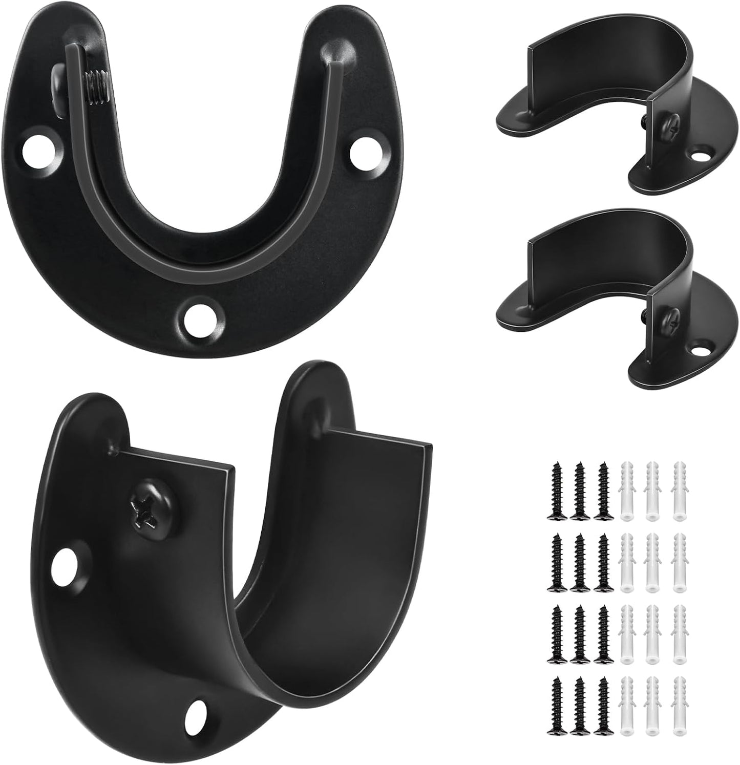 Sturdy Stainless Steel Closet Pole Holder Set
