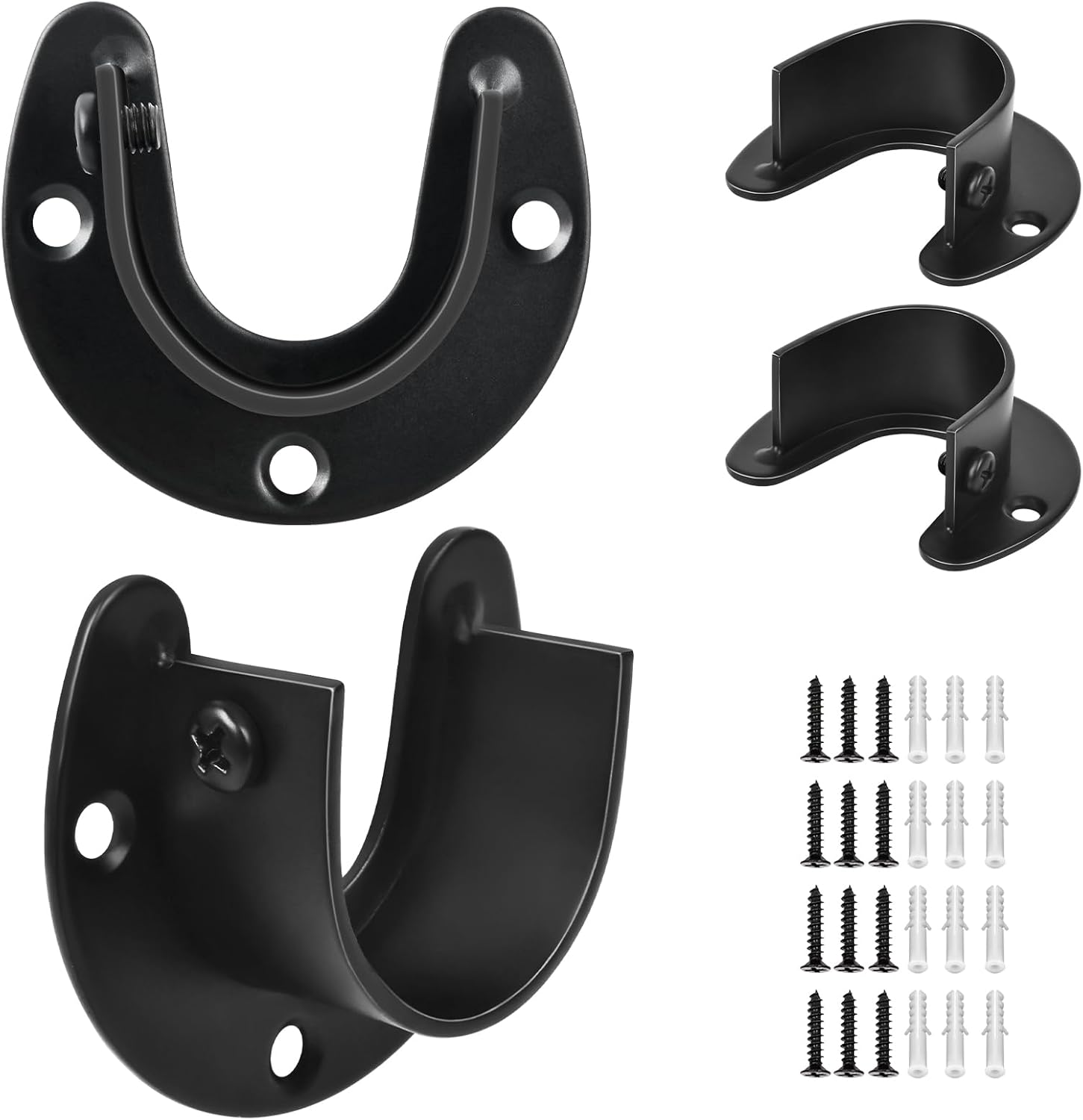 Sturdy Stainless Steel Closet Pole Holder Set