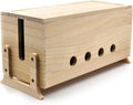 14 inch Cable Management Box Wood Cord Hider - Neat Desk Solution