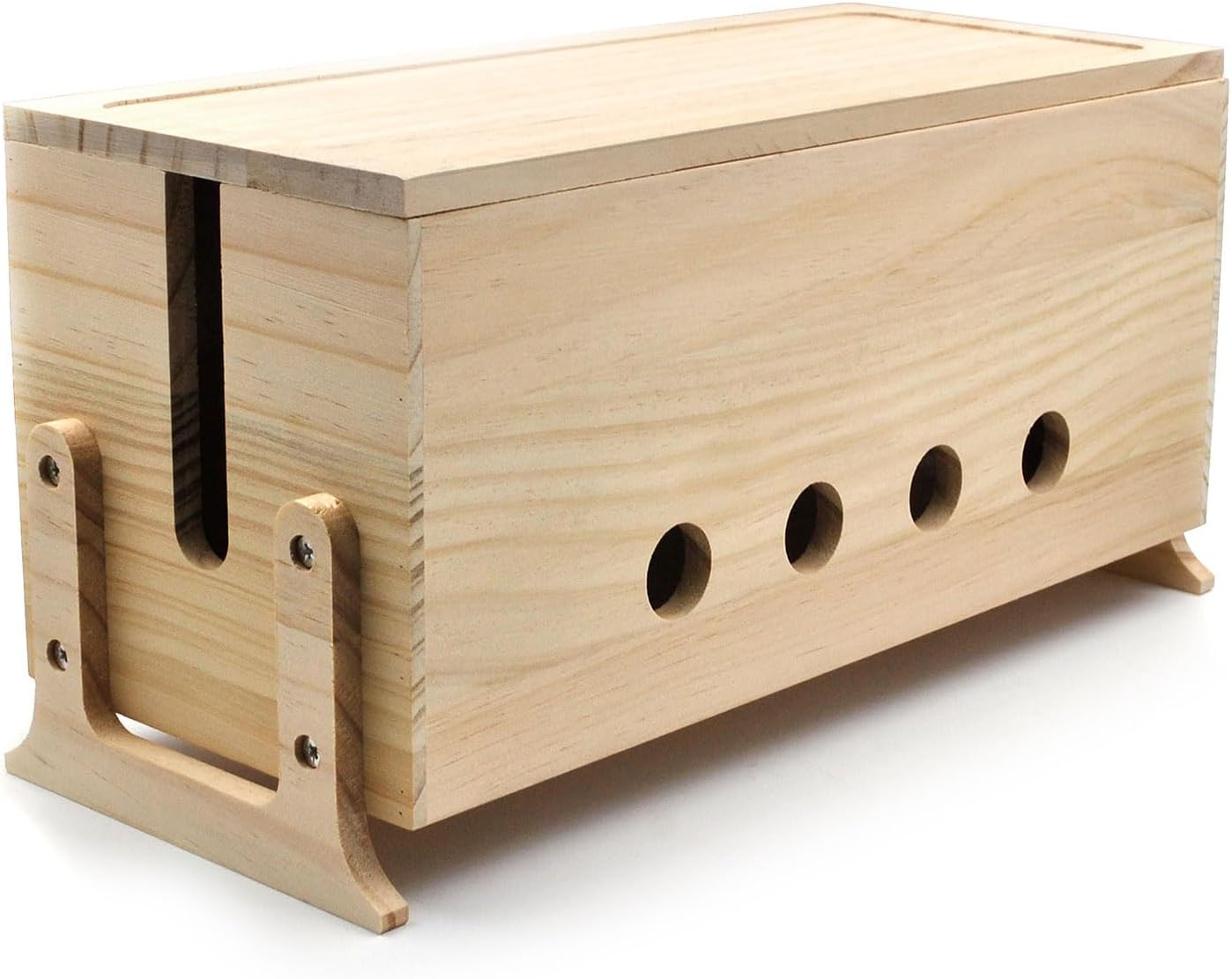 Large Wood Cable Management Box - Organize with Style!