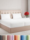 Split King Size 5-Piece White Sheet Set - Cooling Brushed Microfiber