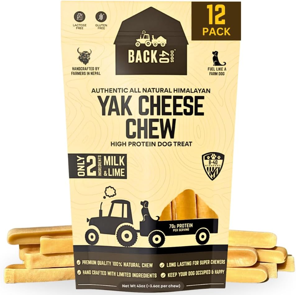 Yak Cheese Himalayan Dog Chews for Aggressive Chewers 12 Pack