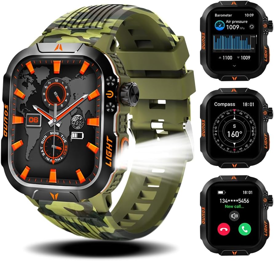 Smart Military Watch - Monitor Health & Performance