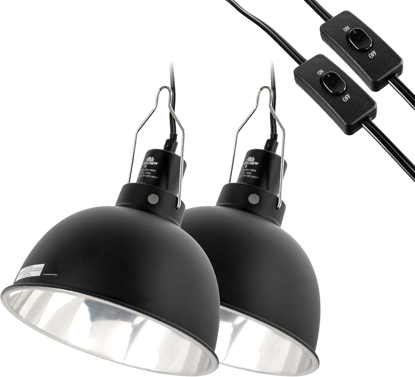 2 Pack Reptile Light Fixture for Optimal UVB and Heat Basking