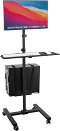 Rolling Computer Cart on Wheels Mobile Desk Workstation - Mobile 70in