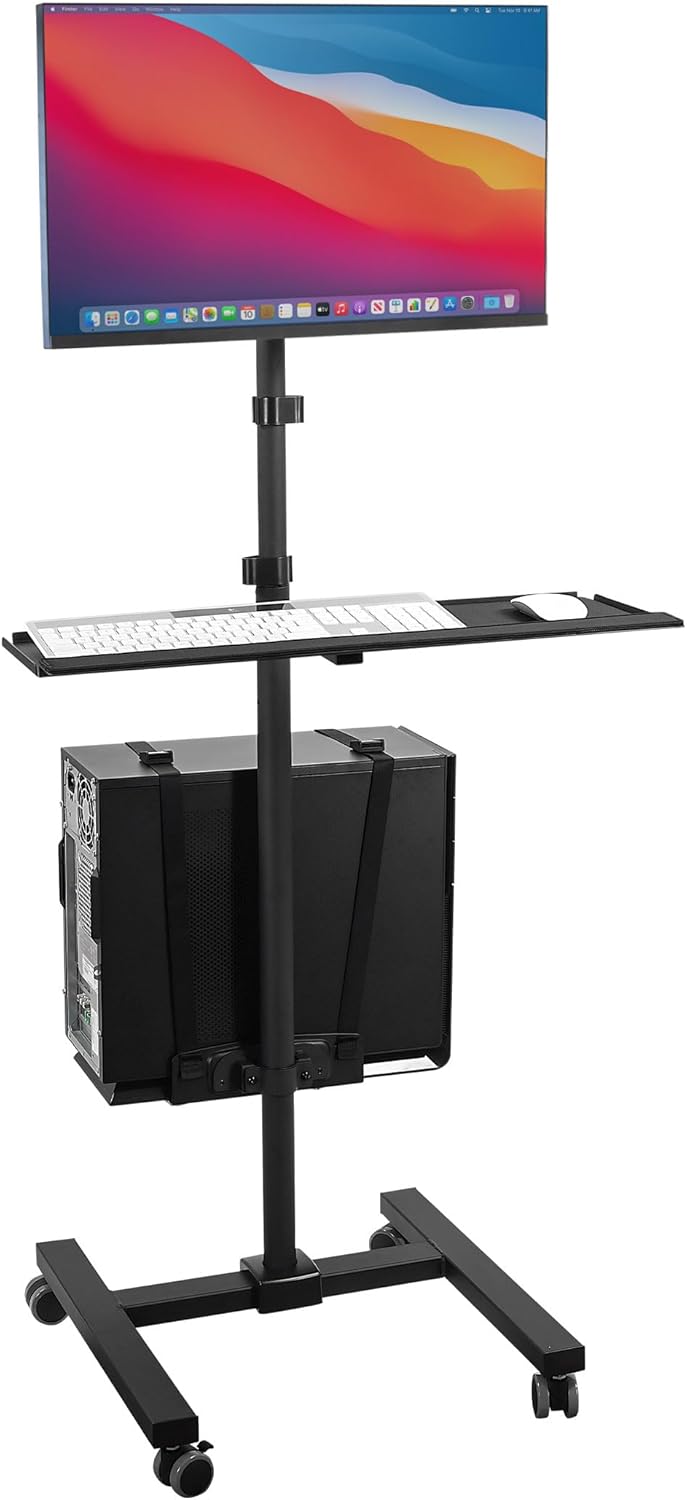 Mount-It! Rolling Computer Cart: Mobile Desk Workstation on Wheels