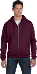 Champion Mens Double Dry Action Fleece Full Zip Hoodie - Maroon