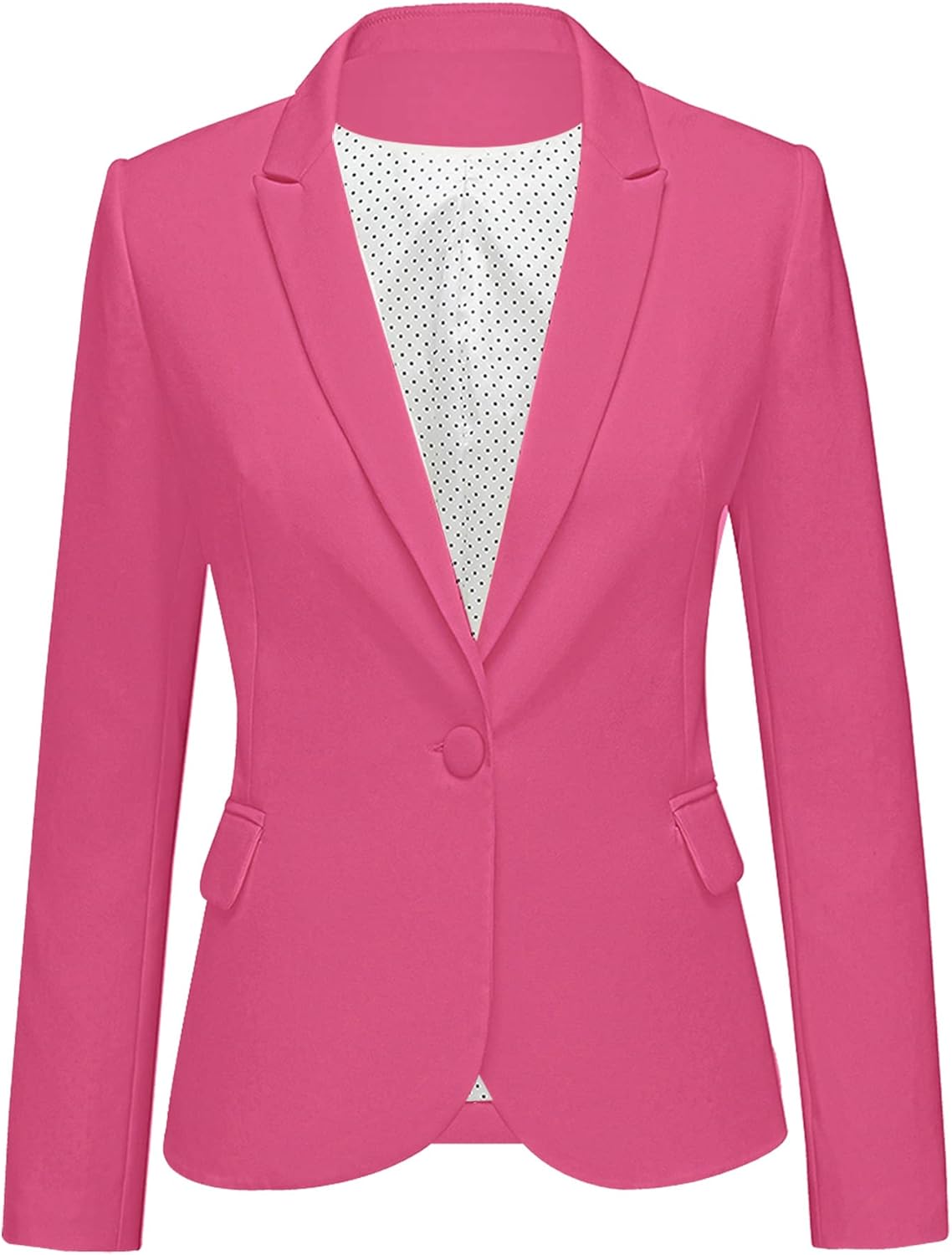 Notched Lapel Pockets Button Work Office Blazer Jacket Suit