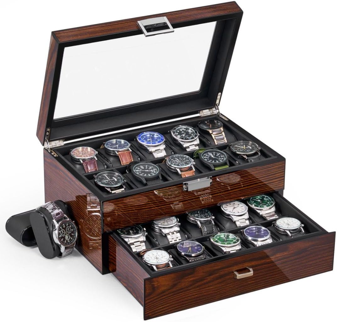 BEWISHOME 20-Slot Luxury Watch Organizer