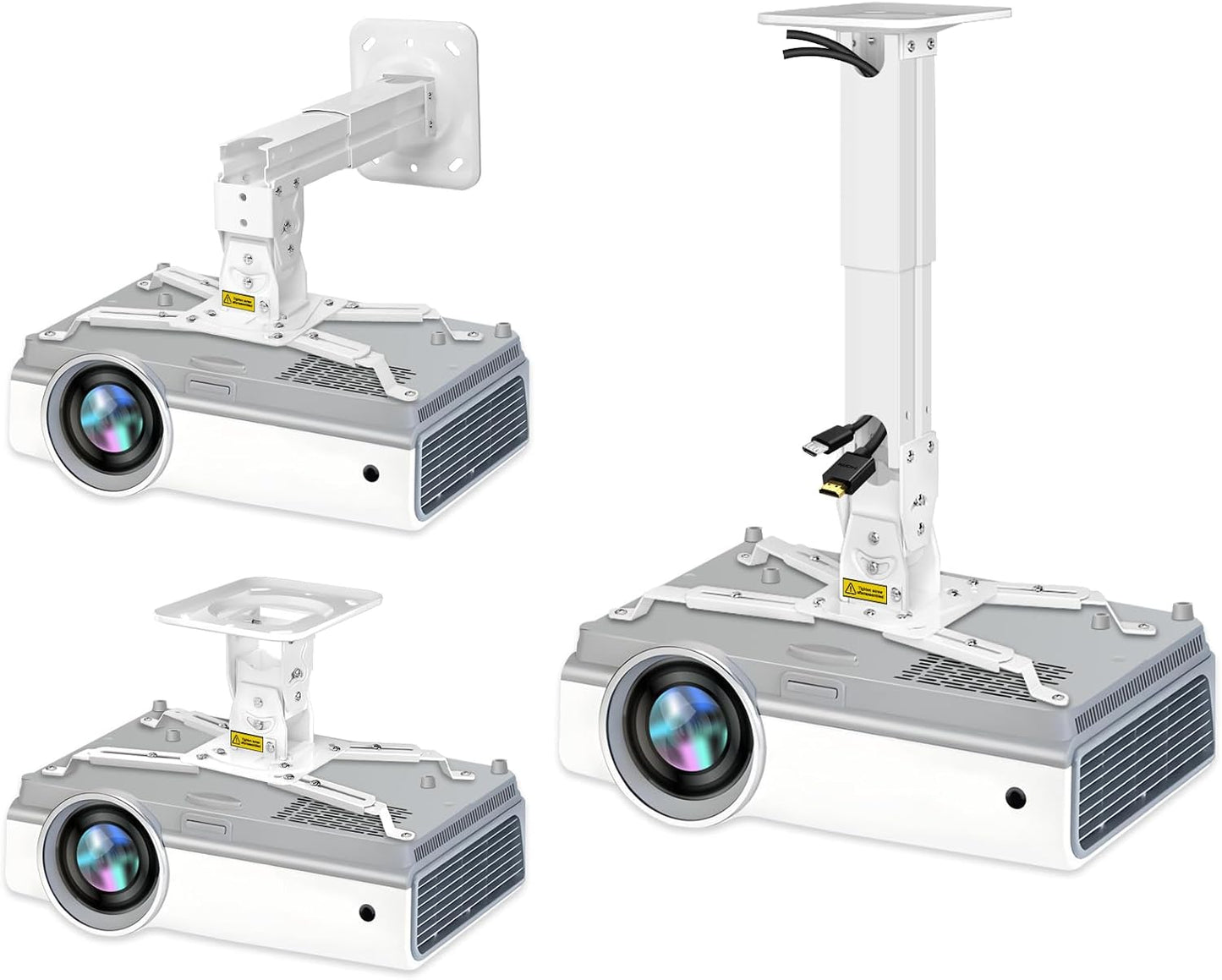 2-Be-Best Heavy-Duty Projector Mount | Max Load 45lbs | Angle Adjustable | Strong White