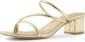 Shoe'N Tale Strappy Heels For Women Low Chunky Block Heel (Style 6N12)