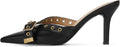 Black Kitten Heels Pointed Closed Toe Dressy Bow Heel - Classic mule
