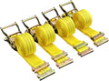4 Pack E-Track Ratchet Straps 2 in x15 ft 4400LB Tie Down - Heavy Duty