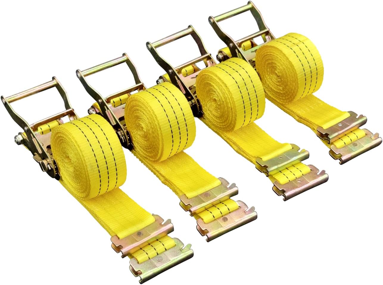 4 Pack E-Track Ratchet Straps for Heavy Duty Tie Down Needs