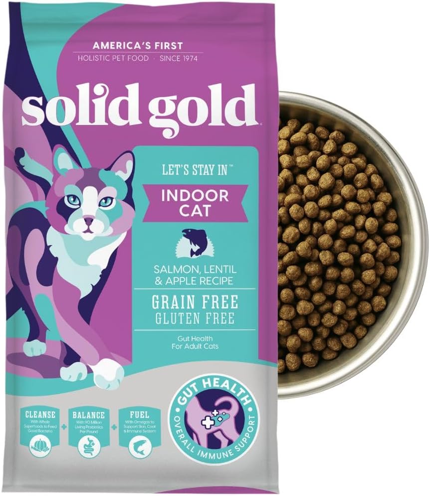 Solid Gold Indoor Dry Cat Food - Grain Free Salmon Kibble