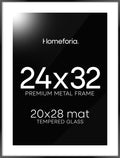 Homeforia 24x32 Poster Frame Black - Gallery-Grade Tempered Glass
