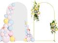6.6FT Wedding Arch Backdrop Stand with White Spandex Cover - Elegant