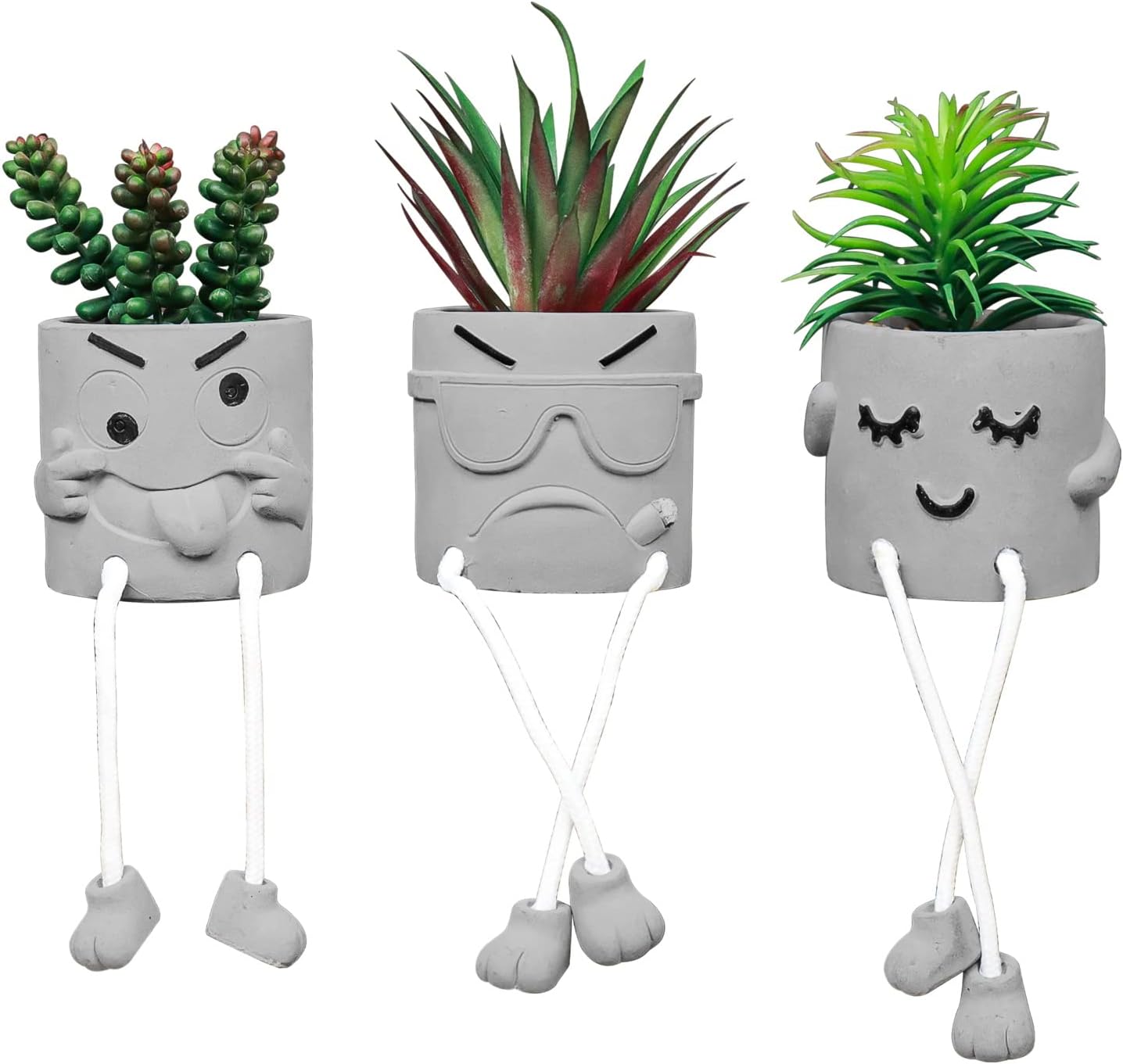 Faux Succulents Trio for Stylish Decor