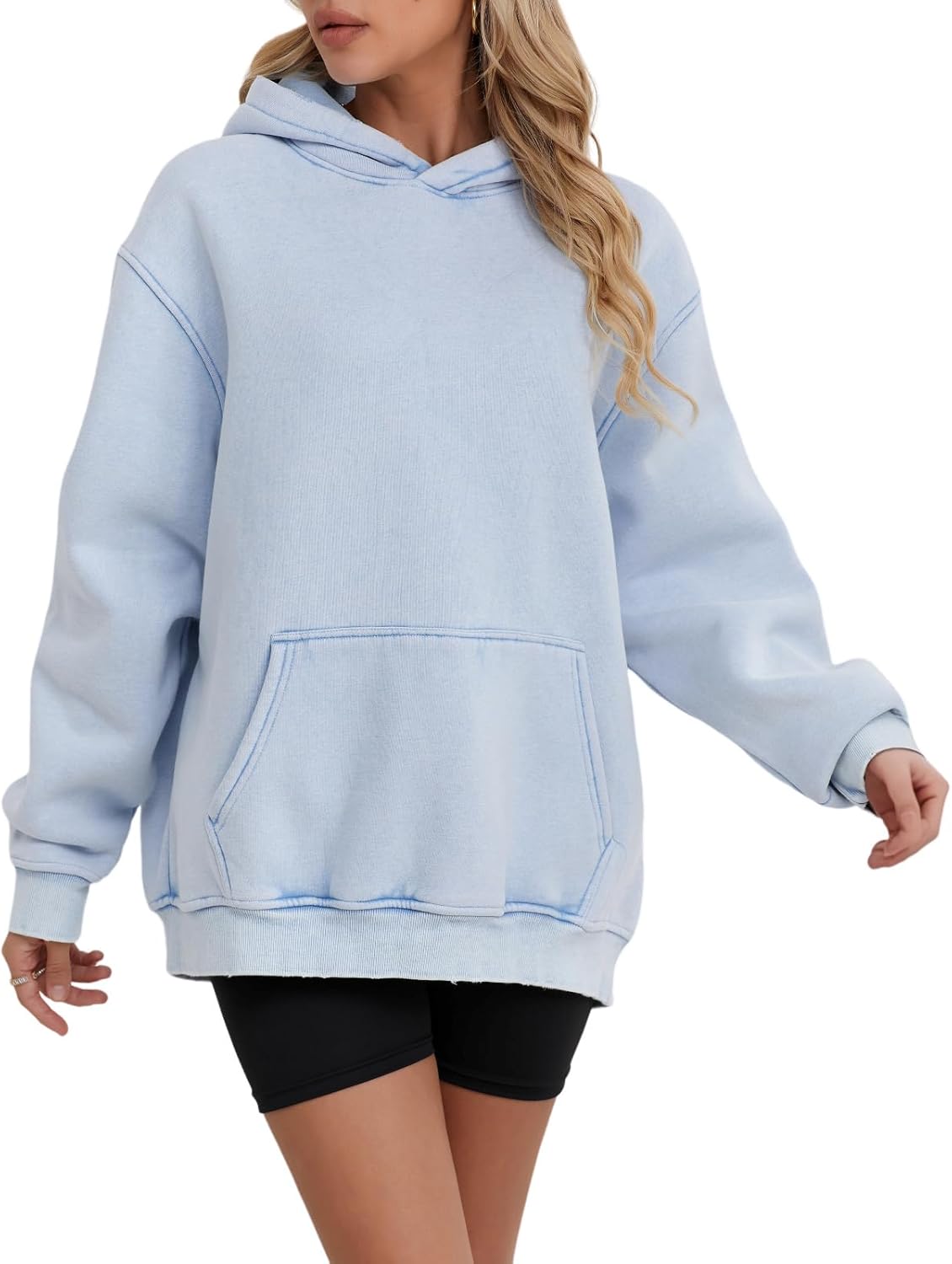 Oversized Acid Wash Hoodie for Women and Men - Vintage Style
