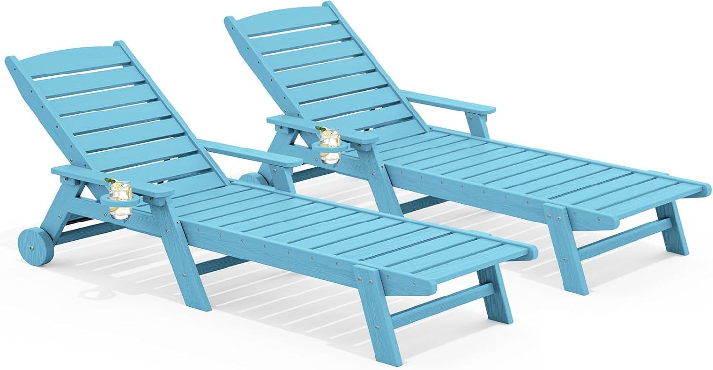SERWALL Patio Chaise Lounge Chair Set of 2 for Ultimate Relaxation