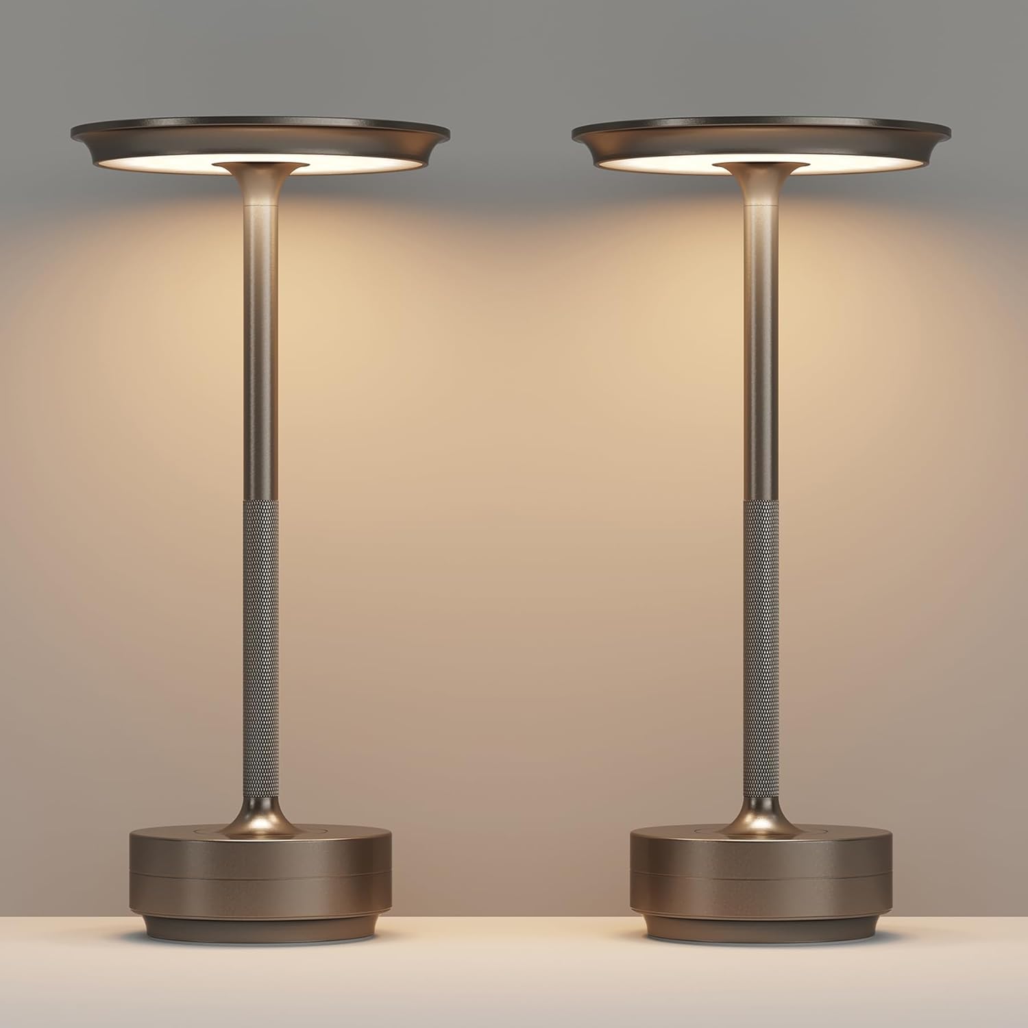 Portable Cordless Table Lamps with 3 Color Stepless Dimming