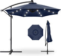 10ft Solar LED Offset Patio Umbrella - Solar-Powered Lighting