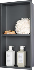 No Tile Ready Gunmetal Shower Niche for Modern Bathrooms