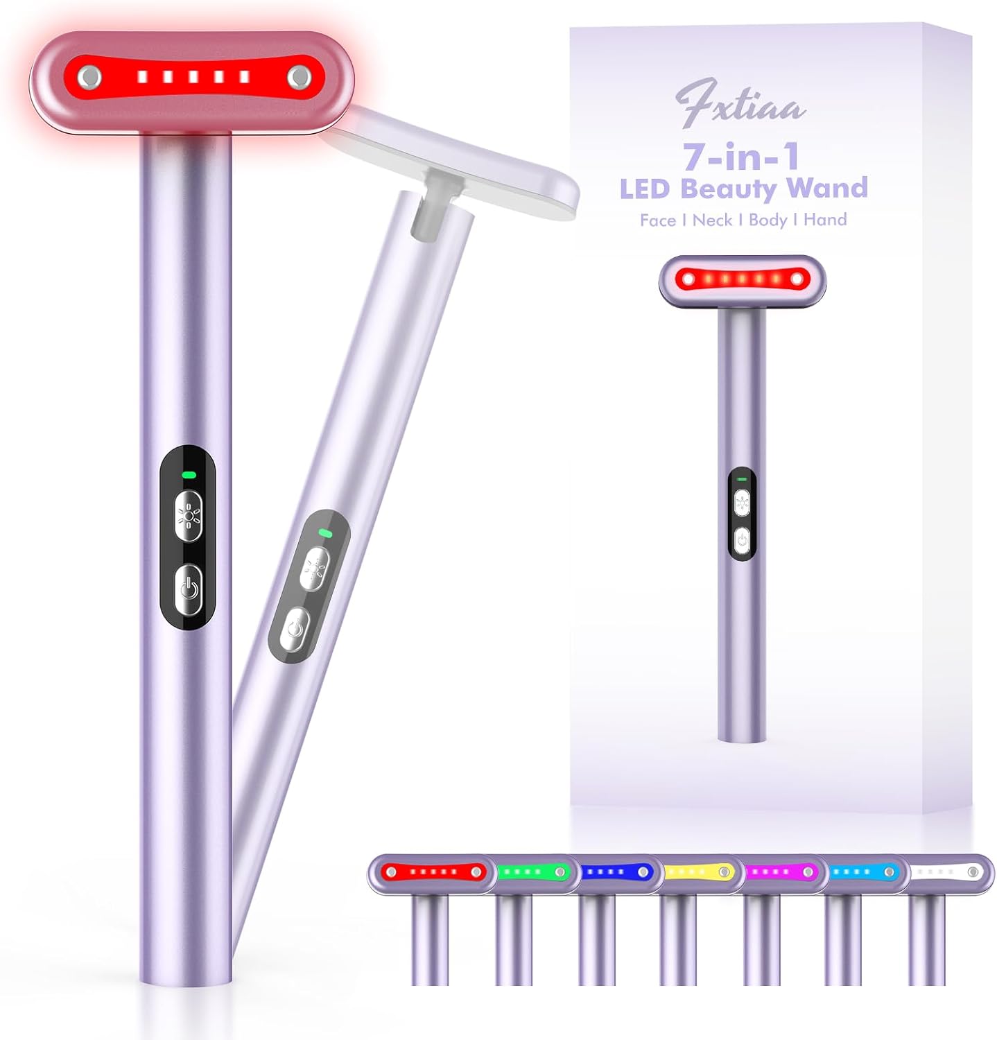 Light-Therapy-Wand for Face and Neck - 7 in 1 LED Beauty Tool