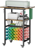 Queension Craft Cart with Wheels Compatible with Cricut Machines