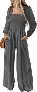 Women's Casual Loose Overalls Jumpsuit - Comfortable Wide Leg Romper 1