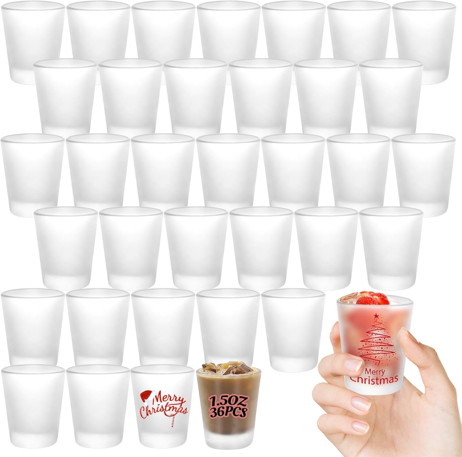 36 Pack Sublimation Shot Glasses for Creative DIY Projects