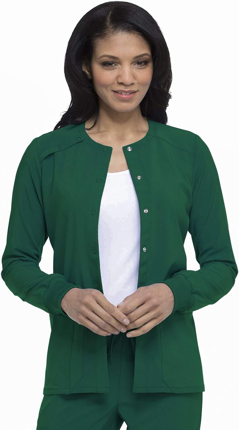 Dickies Scrub Jackets For Women - Snap Front Warm-up Style