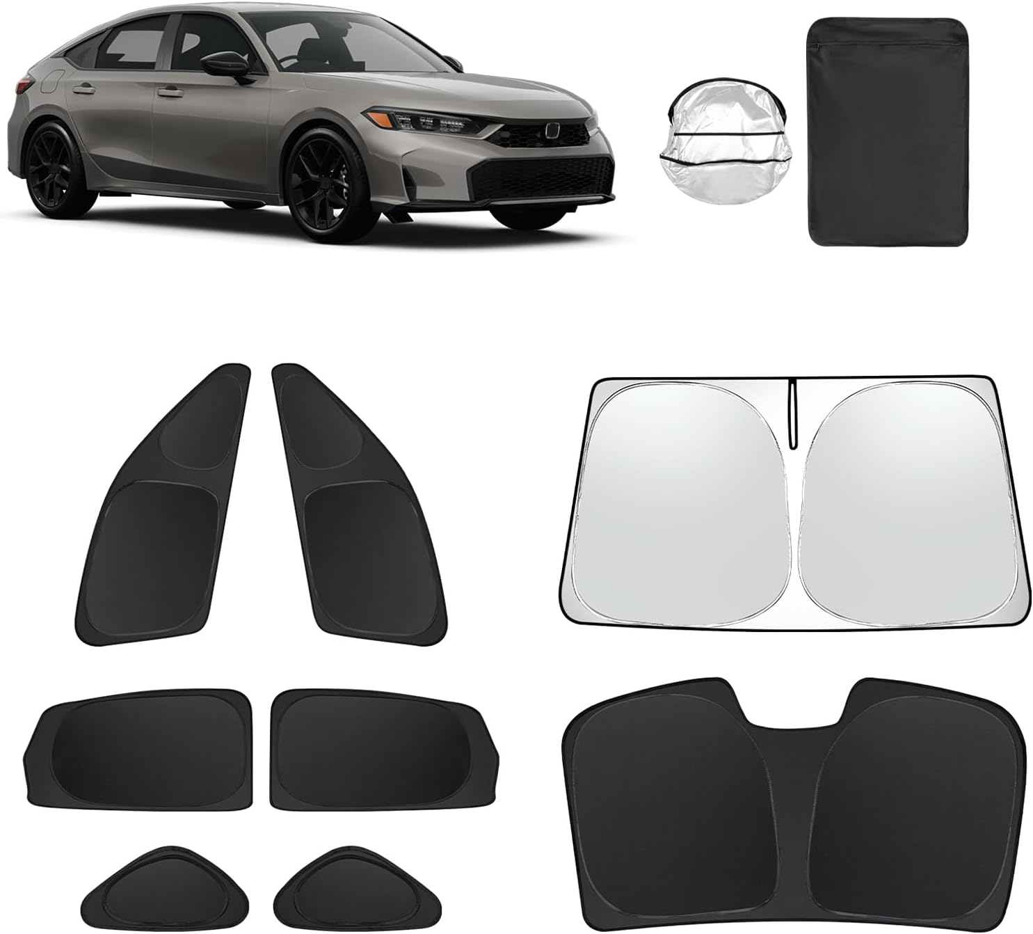 8pcs Car Window Shades for 11th Gen Honda Civic 2022-2025