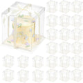 Clear Gift Box 24 Pack 10x10x12 in Cake Boxes with Ribbon - Tall PET