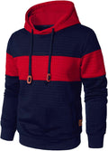 Mens Sweatshirts Long Sleeve Patchwork Plaid Jacquard Hoodie