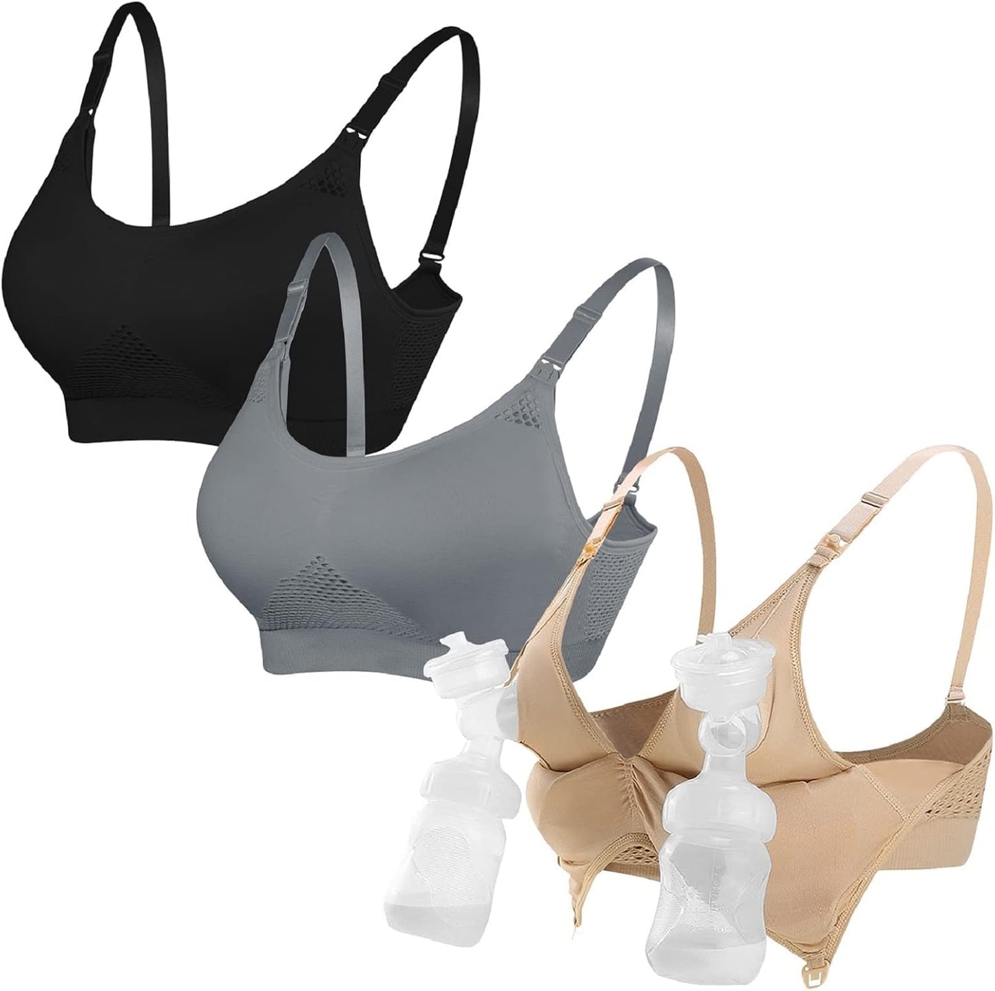 4HOW Pumping Bra Hands Free Nursing Bra for Large Bust Comfort