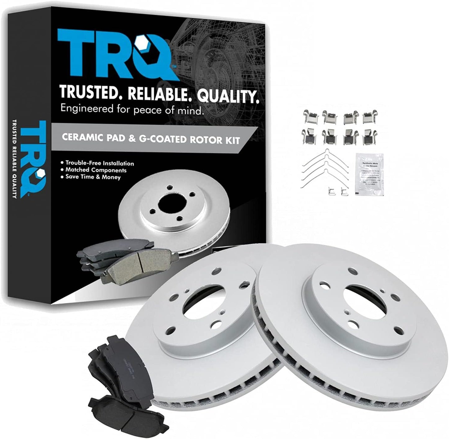 TRQ Front Brake Pad & Rotor Kit for Toyota Avalon, Camry, Sienna