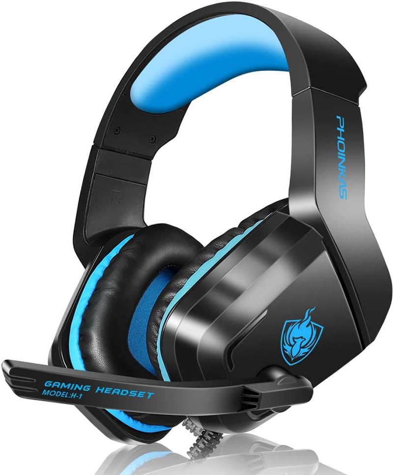 PHOINIKAS Blue Gaming Headset - Immersive Surround Sound