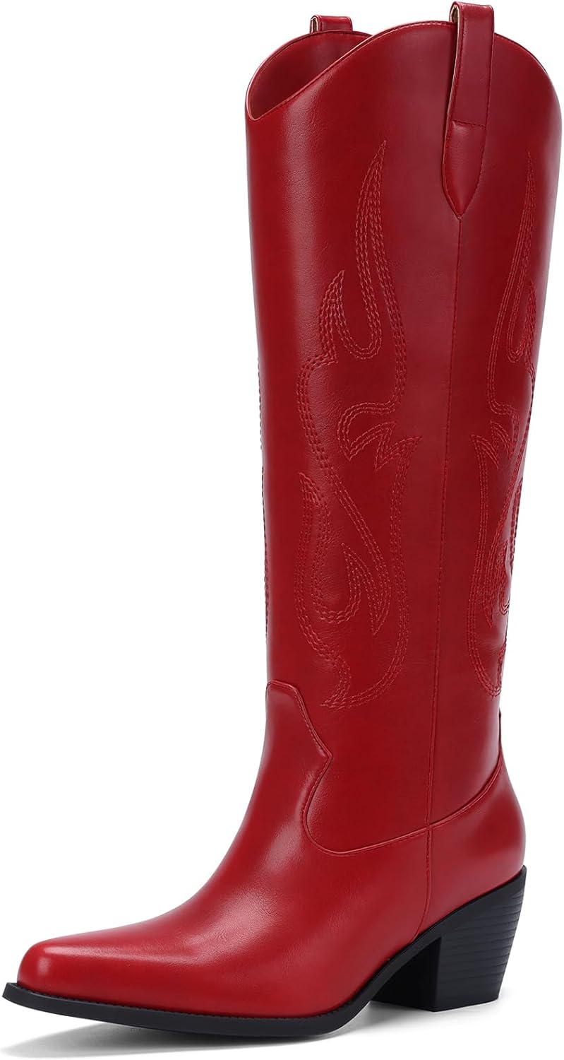 Pasuot Western Cowboy Boots for Women - Classic Knee High Style
