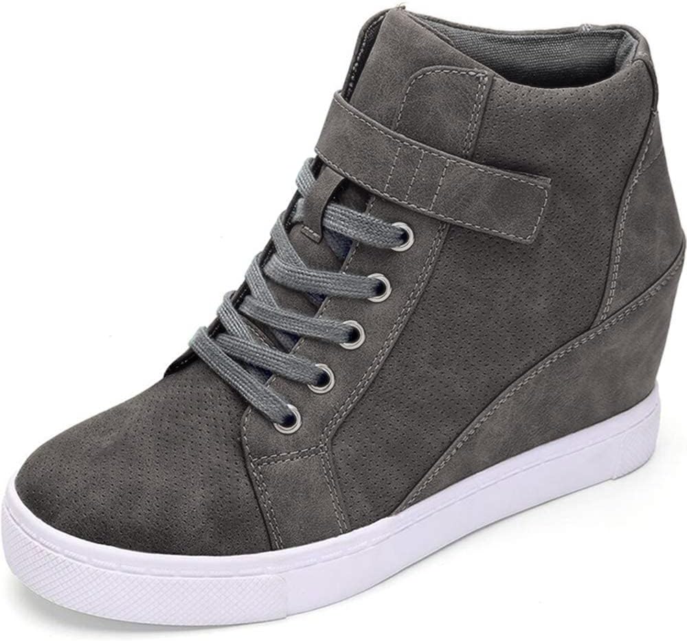 Stylish Lace Up Wedge Sneakers for Women - High Top Fashion