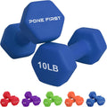 Neoprene 10lb Dumbbell Hand Weight Pair - Color Coded Hex Set