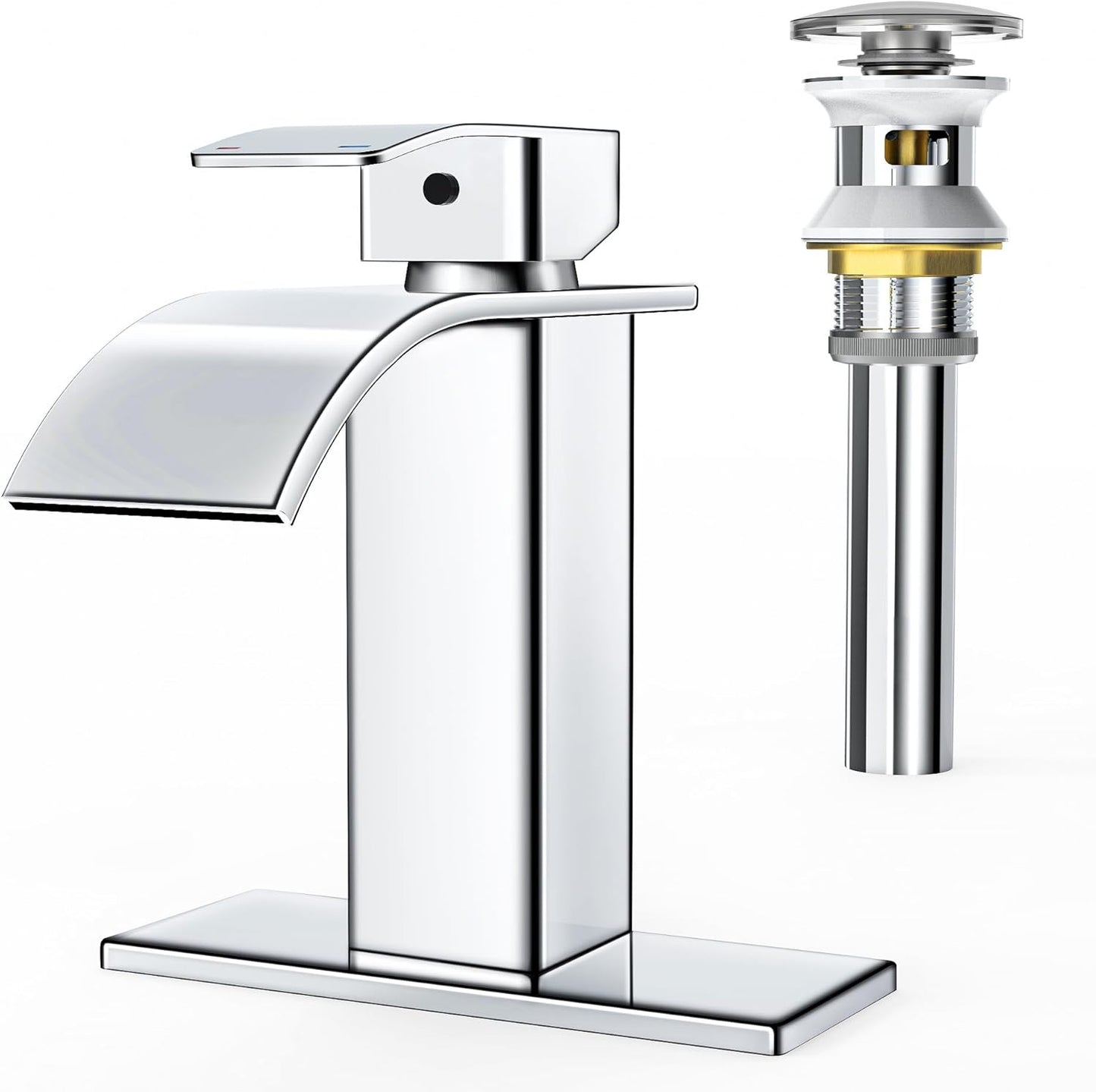 RUACQ Waterfall Bathroom Faucet with Single Handle Design